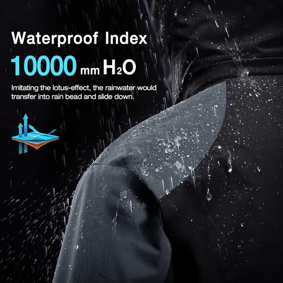 Men's Ski Snow Jacket Waterproof Winter Snow Coat Windproof Warm Fleece Lining H - Picture 4 of 7